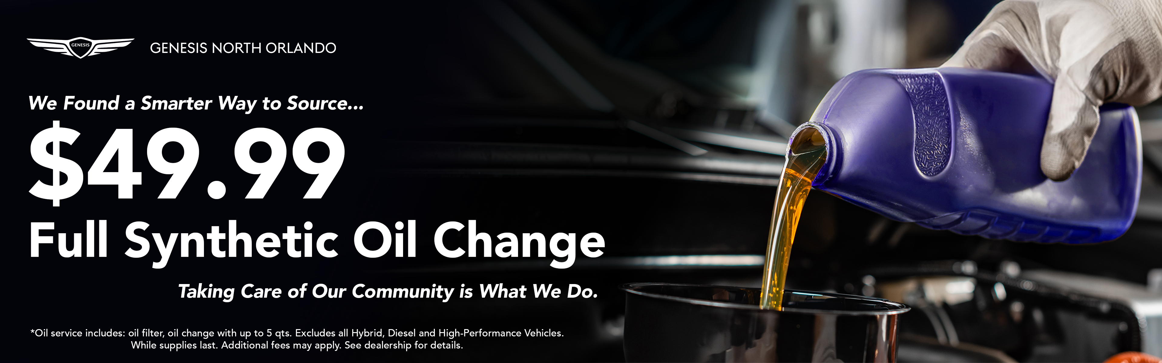 Genesis North Orlando Full Synthetic Oil Change for Only $49