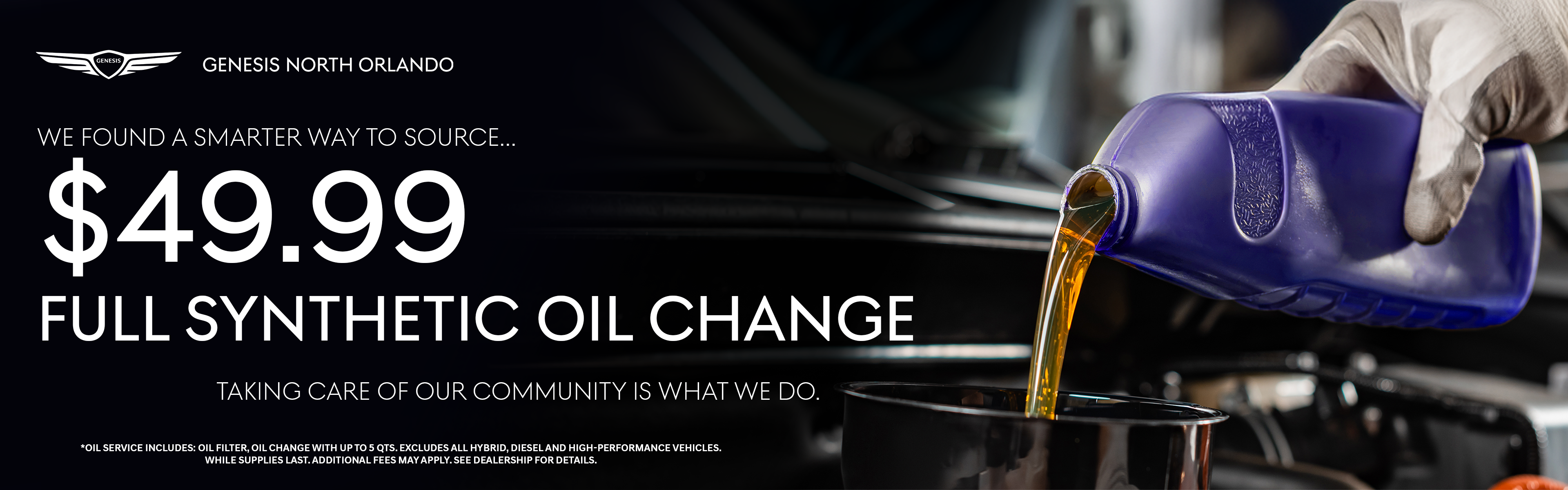 Genesis North Orlando Full Synthetic Oil Change for Only $49