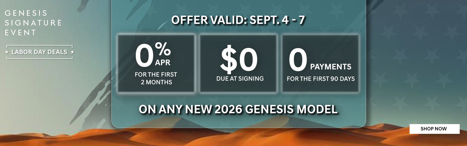 0% for the first two months, $0 Down, 0 Payment for 3 month