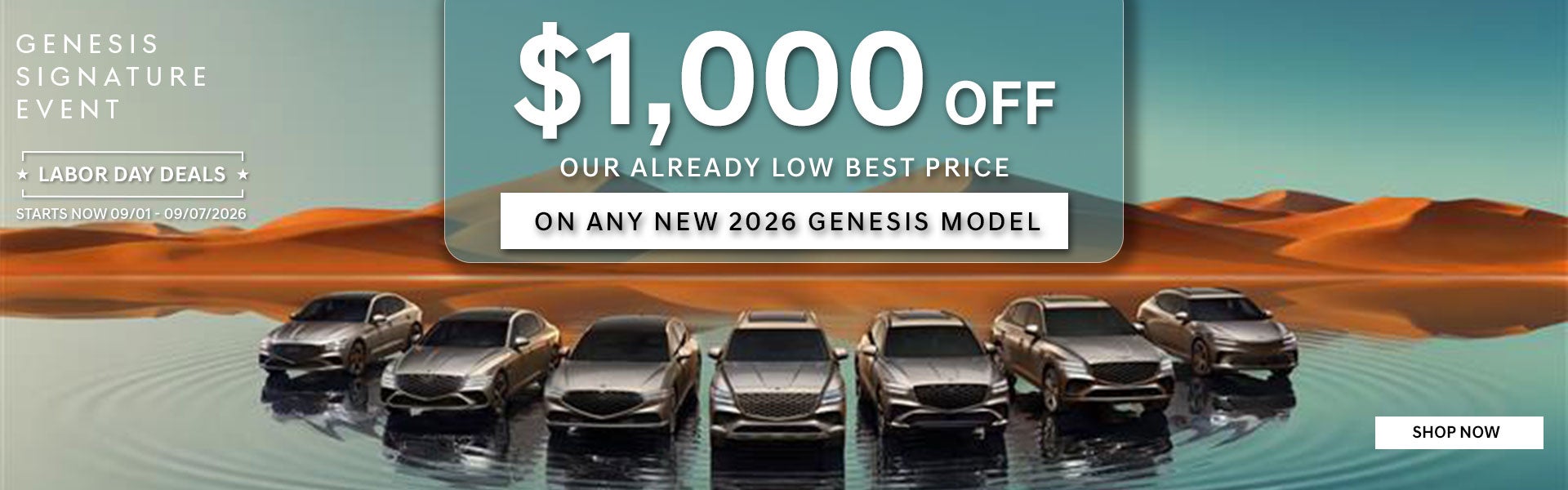 $1,000 Off Our Already Low Best Price an any new Genesis